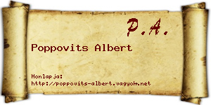 Poppovits Albert névjegykártya